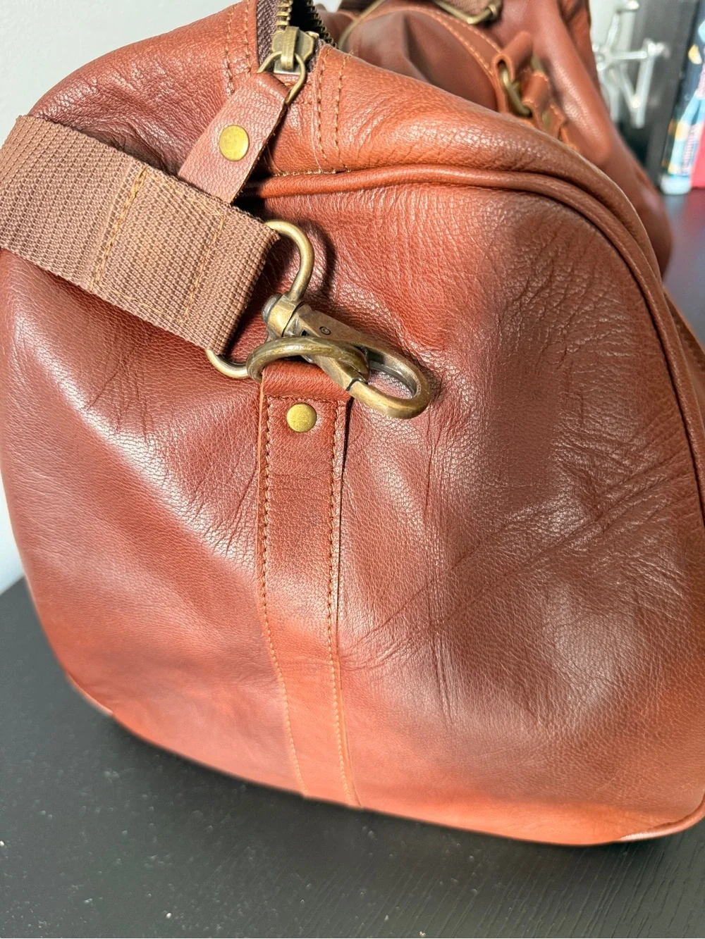 Johnny  Fly Brown Leather Weekender Bag
